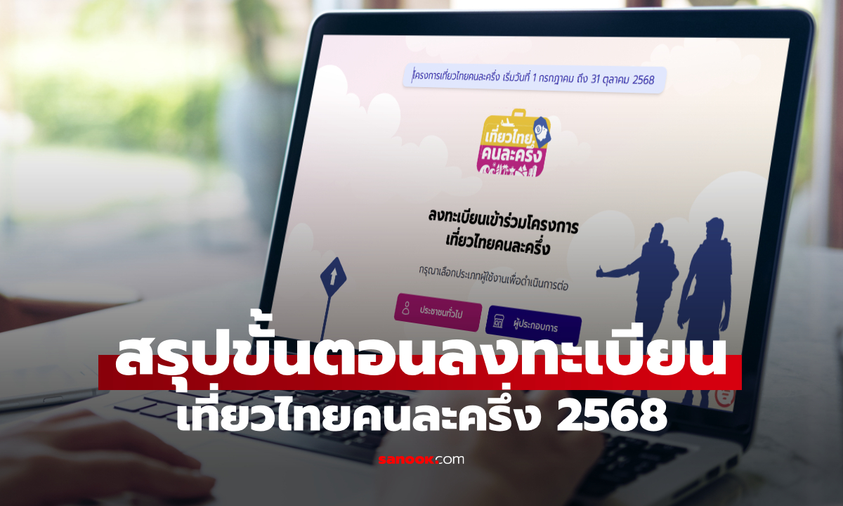 สรุป ขั้นตอนลงทะเบียนเที่ยวไทยคนละครึ่ง 2568 พร้อมตอบคำถามยอดฮิต