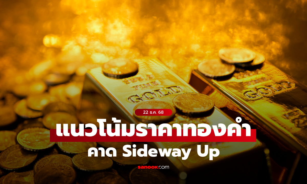 แนวโน้มราคาทอง 22 ธ.ค. 68 Sideway Up