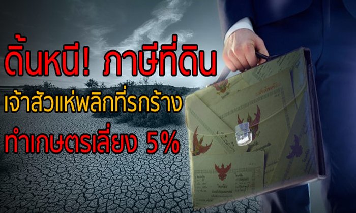 ดิ้นหนี! ภาษีที่ดิน เจ้าสัวแห่พลิกที่รกร้าง ทำเกษตรเลี่ยง 5%